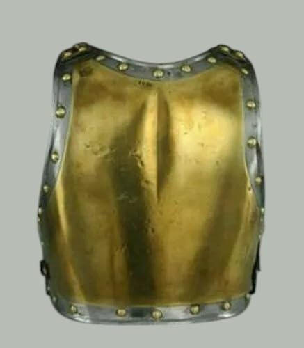 French Cuirassier Breastplate Armor – 19th Century Reproduction Medieval Knight Cuirass – Cavalry Chestplate Costume Armor Gold