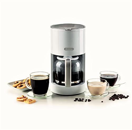 Image of Ariete Breakfast 1394 filter coffee maker by Delonghi, American coffee maker, 2 Cups, Water Level Indicator, Heating Plate, Washable Filter and Filter Holder, Drip Protection (White)