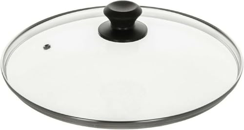 Universal Tempered Glass Lid Replacement Cover for Frying Pans, Saucepans, and Casseroles – Vented Lid with Heatproof Knob (32 cm)