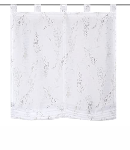 79747 | NELINA Schlaufenrollo, transparent und Bedruckt, Farbe: Grau, Größe: (140 x 140 cm) 79747 | NELINA Schlaufenrollo, transparent und Bedruckt, Farbe: Grau, Größe: (140 x 140 cm)