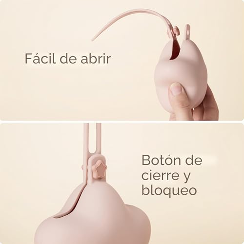 Miniatura 7 de Moonkie Guarda Chupetes Bebe, Porta Chupetes Bebe De Silicona Set De 2 , Chupetero Silicona Transparentes, Portachupetes Sin Bpa, Caja Chupete, Fundas Para Chupetes Blush Lila Claro