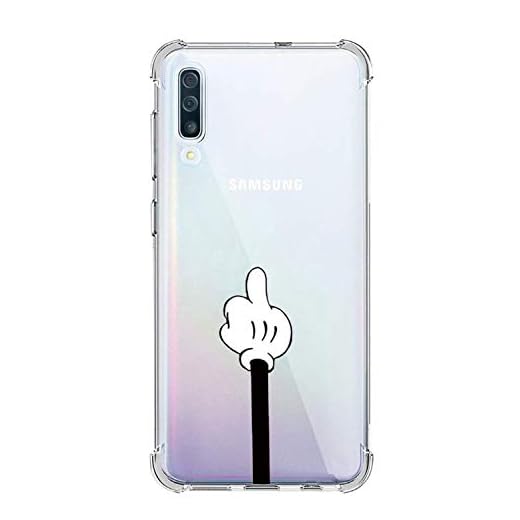 Oihxse Funda Compatible para Redmi Note 6/Note 6 Pro Ultra Delgada Ligera Transparente Silicona TPU Gel Suave Carcasa Elegante Patrón Lindo Bumper Anti-Rasguño Protector Caso Case (Dedo Medio)