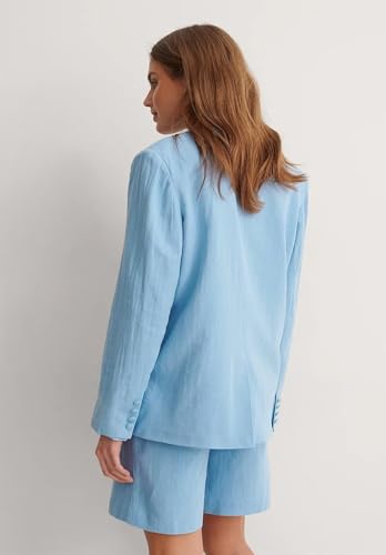 Women's Casual Linen 2 Piece Suit Slim Fit Jacket Short Pants Set for Wedding Party4