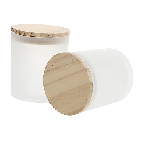 MAGICLULU 2pezzi Portacandele in Vetro Coperchio Portacandele Vuoto Per Aromaterapia Per Conservare Candele e Piccoli Oggetti