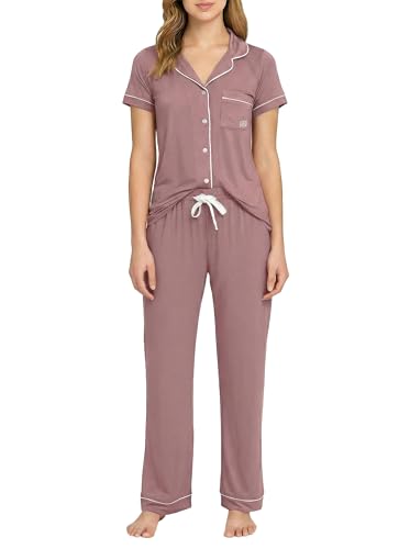 Image of BORN Pajamas for Women Set Button Down, 2 Piece Pajama Sets, Soft Womens Pajama Sets
