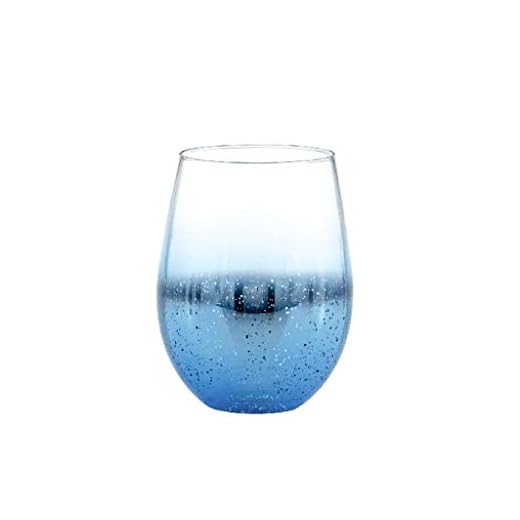 Vinglas, Stemless Blyfri Kristallglas Rödvinglasögon, Oförstörbart Personligt Kreativt Stjärnigt Glas, 590 Ml (Color : Blue)