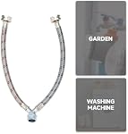1 FT/1 pieds haute machine de lavage en acier inoxydable Hoses Y Mixer/Ysplit, Burst Proof, raccords en laiton de 3/4 pouce, connecteur de tuyau d'eau pour chaud & Approvisionnement en eau froide, avec un cran