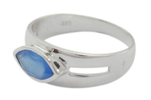 Bague artisanale RIYO argent 925 et véritable calcédoine - 2