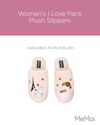 MeMoi Women's I Love Paris Plush Slippers2