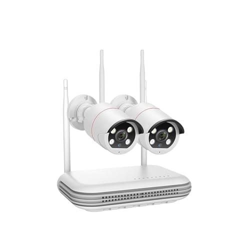 SHEHUALI Kits de vigilancia DVR, de cámaras de Seguridad de 5MP, protección bidireccional for el hogar, cámara IP inalámbrica, Kit NVR, cámara de videovigilancia, Cámara de CCTV(2 Camera Set)