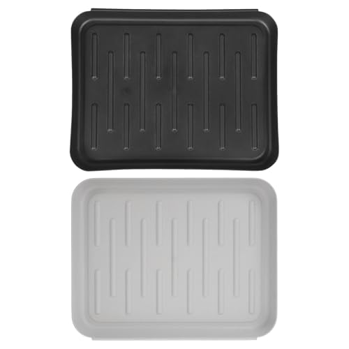 Abaodam 2 Unidades Bandeja para Zapatos de Plástico con Borde Elevado y Diseño Moderno, Ahorro de Espacio Adecuado para Entradas y Cocinas