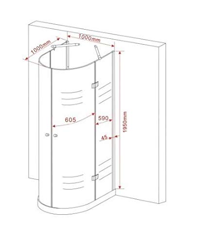 U-Form Duschkabine BEN – 100x100x200 Cm, 6 Mm ESG-Sicherheitsglas, Mit Duschtasse & Siphon, Schwenkbare Türen
