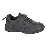Tomaia facile da pulire Route 21 Scarpe da ginnastica per ragazzi con chiusura a strappo e lacci elastici, colore nero, Nero , 28 EU