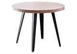 Mesa Redonda Kove de 100 cm de Madera Roble Natural/Metal Negro
