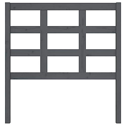 Cabecero de cama gris de madera maciza de pino de 95,5x100 cm para dormitorio 5