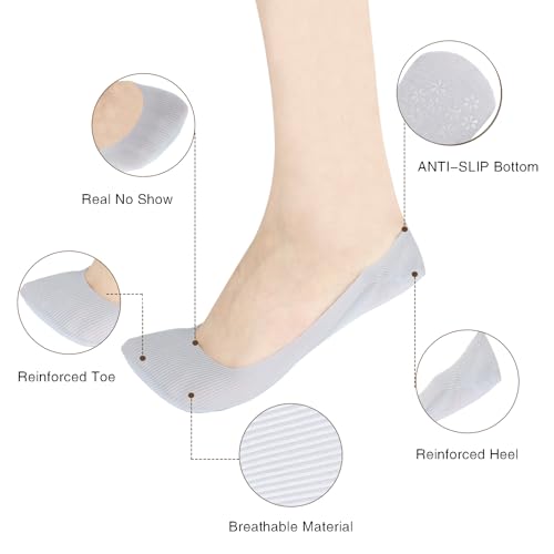 No Show Socks Women for Flats 8 Pairs Non Slip Ultra Low Cut Liner Summer Invisible Fit Shoe Size 5-7.5,Hidden Thin Socks3