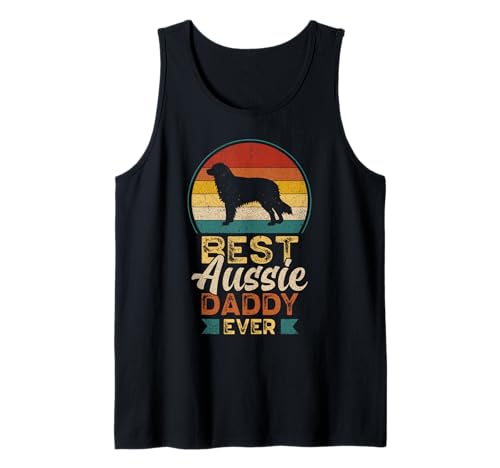Hombre Best Aussie Daddy Ever, Father's Day Australian Shepherd Dad Camiseta sin Mangas