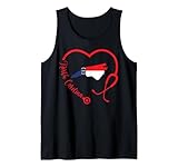north carolina - stetoscopio infermieristico a forma di cuore, bandiera nc canotta
