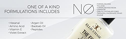 Ellie Chase 7 In 1 Nail Strengthener, Growth, Hardener, Repair Treatment Polish 0.5 Oz /Peptides/Vitamin E/Violet Extract/Oils/Amino Acid/ Extra Hydration/Strength/Smoothing/Hardening/Protection/Shine #TOP4