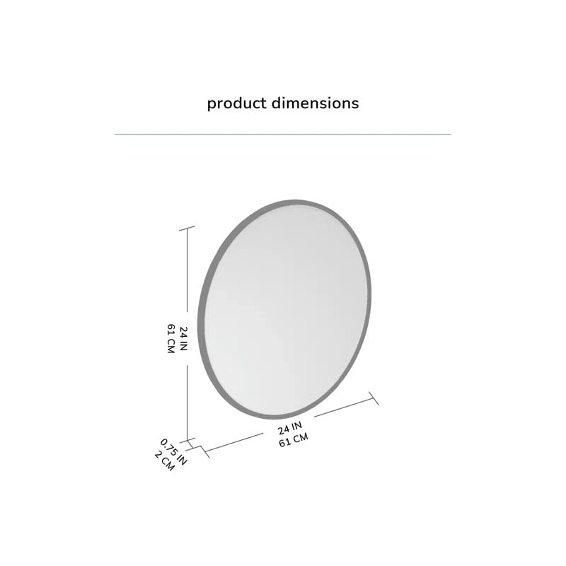 Image of RIZIK STORE Iron Metal Decorative Round Wall Mirror with Hook - HD Clear Glass, Wall Mounted for Bedroom, Living Room, Wash Basin, Vanity, Makeup & Bathroom