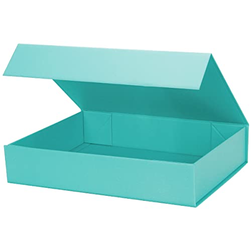 Gift Box With Lids, 11.5 X 8.5 X 2.3 In Magnetic Closure Collapsible Gift Boxes For Wraps Gifts Of T-Shirts, Gloves, Scarves, Candy, Baby Clothes, Jewelry, Books, Comes With A Ribbon (Heavenly Blue) #TOP21
