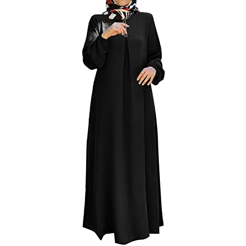 Robe musulmane manches longues bohème pour femme vêtement de prière imprimé confortable