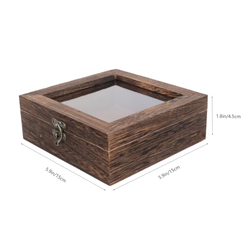 ANDRESLAD Insektenproben Displaybox 6X6X1.8 Zoll Mit Transparentem Deckel Holz Musterkiste Retro Schmuck Vitrine Für Schmetterlingsexemplare Und Kleine Sammlerstücke
