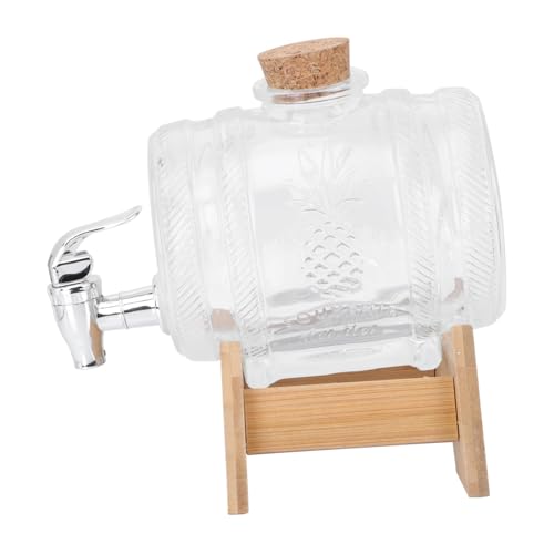 healvian 密封ワインボトル飲料ディスペンサー ガラス製ドリンク樽蛇口付き 大容量果実酒びん 家用ジュース保存容器