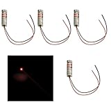 4 Stück Fokussierbare Lasermodul laser Fokus Einstellbar Laser Rot Laserlinie 3-5V 650nm mit Kunststoff Linsen,verwendet für Korrektur und Ausrichtung von Industriegebäuden (Dot)