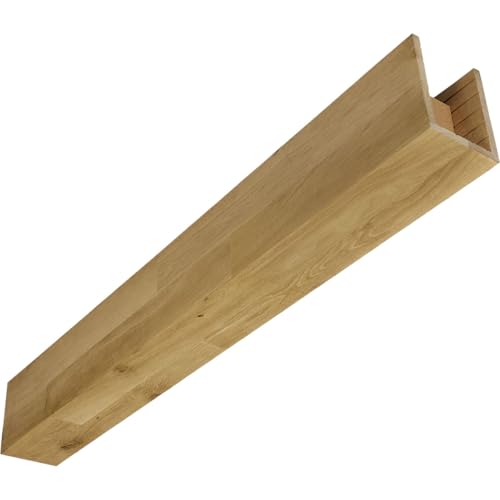 AmeriCraft Wood Smooth Beam, 3-Sided (U-Beam), 9 1/2"W x 7 1/2"H x 72"L, Dark Walnut Finish, Stain Grade White Oak