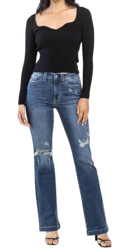 Judy Blue Mid Rise Hand Sand & Destroy Bootcut3