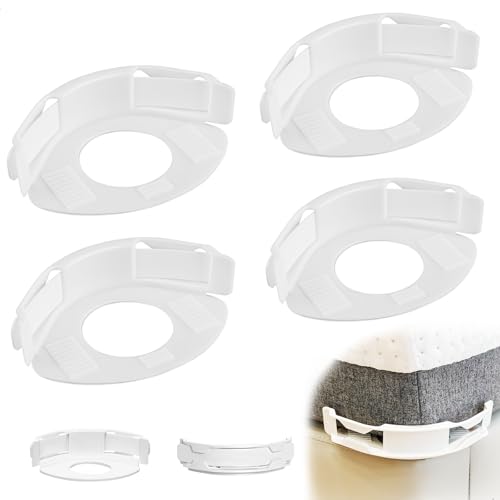 xiruiubao Sutiã de baixo para lençóis, 4 peças, suporte de lençóis com tiras para todos os colchões, ajustável para lençóis, resistentes, fácil de usar, mantêm lençóis firmes e tensos