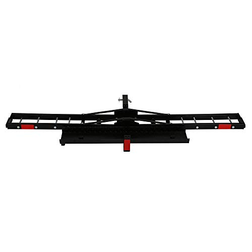 Motorcycle Hitch Rack Motorcycle Scooter Carrier Hauler Hitch Mount Rack with Loading Ramp Fit 2" Receiver of Cars, SUVs and Vans
