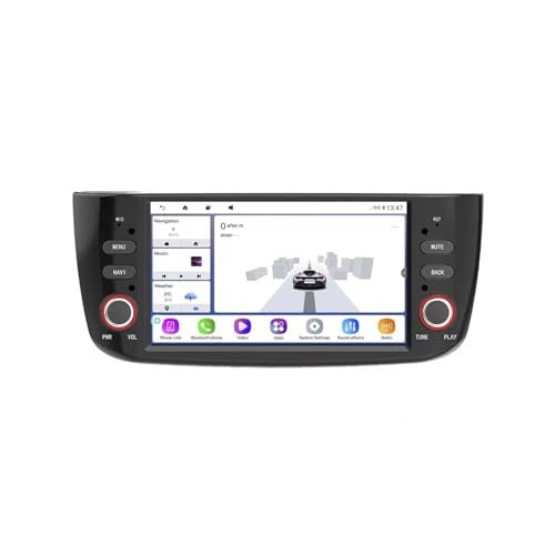 Autoradio Portátil Car Play y Android Auto para Fiat Punto con Pantalla Táctil de 4 Núcleos