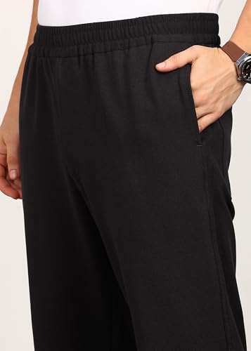Image of Alan Jones Clothing Mens Washed Jersey Cotton Joggers Pants | Soft Stretch Cotton | Ankle Length with Elastic Hems