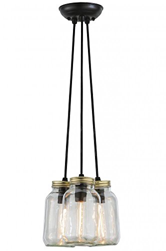 Meyda Tiffany 145069 Mason Jar 3 Light Pendant Light Fixture, 9" Width