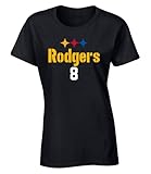 Tenacious Tops Black Pittsburgh Aaron Rodgers Logo Womens T-Shirt Adult XL