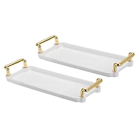 PATIKIL Plateau Acrylique Blanc Moderne Et Élégant De 10" X 10