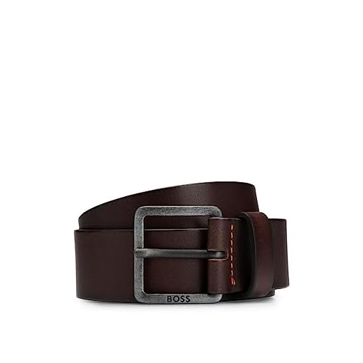 BOSS Men's Jeeko Italian Leather Belt, Dark Brown, US 36