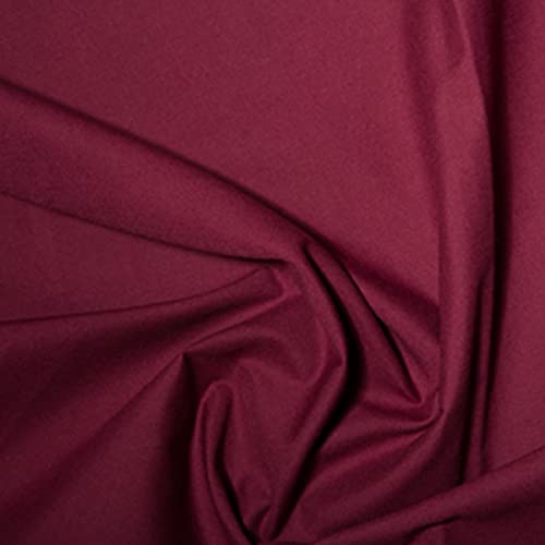 Tissu en popeline bordeaux 5m pour confectionner vos vêtements et linge de table