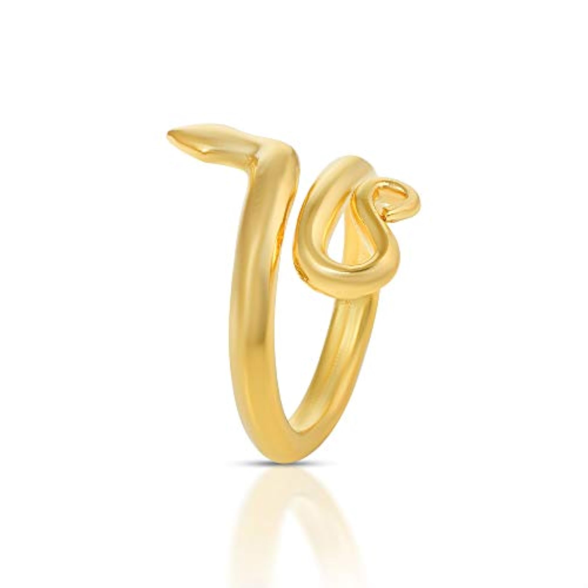 Brass Gold Plated Nagdevta Snake Adjustable Ring, Unisex