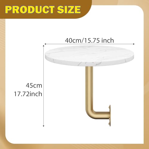 Table d'appoint ronde murale en fer avec plateau moderne 40cm - 3