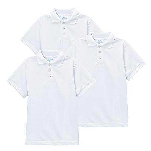 Image of unik Boy's Premium Quality Pique Polo Uniform Shirt Short Sleeve White Sky Blue Navy Hunter Green Burgundy Black Red