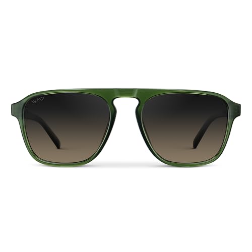 Image of WearMe Pro Polarized Modern Aviator One-Bridge Square Mens Sunglasses