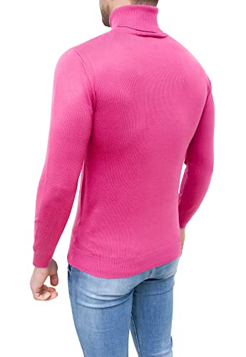 Pull col roulé pour homme d'hiver rose Evoga pull à col roulé décontracté M