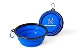 Zhixinghualtu Silicone Collapsible Pet Bowl for Travel - Portable, Leak-Proof Dog & Cat Bowl, Easy Clean Collapsible Pet Dish for Hiking, Camping, Car Rides (Blue, 22oz)