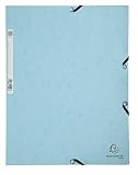 Exacompta - Réf. 55528E - 1 chemise à élastiques - pochette 3 rabats - en carte lustrée 400 g/m2 - dimensions 24 x 32 cm pour documents au format A4 - couleur bleu pastel