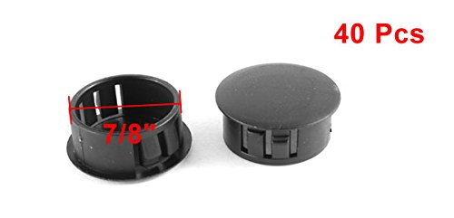40 Pcs Black Plastic Locking 7/8" 22mm Dia. Panel Hole Plugs - Image 2