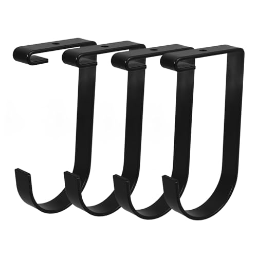 JECOMPRIS 4 Piezas Gancho De Almacenamiento Decoración De La Puerta De Entrada Estante Colgante De Almacenamiento De Garaje Colgador De Puerta De Christmas Door Hanging Black Planchar