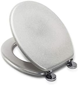 Croydex WL601822H Flexi-Fix Quartz Always Fits Never Slips Anti Bacterial Toilet Seat, Wood, Quartz White, 44.5 x 38 x 6 cm